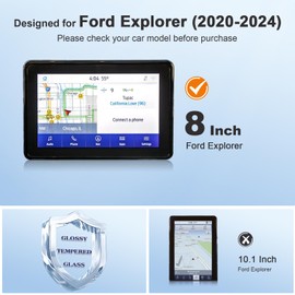 BSTW for 2020 Ford Explorer Screen Protector for 2020-2024 Explorer SYNC 3 8" Touchscreen for 2024 Ford Explorer SUV Accessories Touch Screen Guard Tempered Glass Protective Film (Explorer 8-In HD)