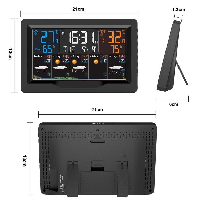jely Wireless Weather Station with Outdoor Sensor, WiFi Wireless Weather