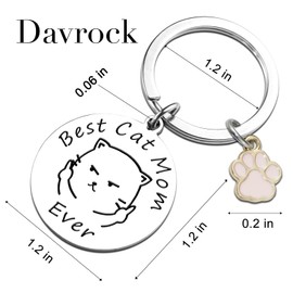 Cat Gifts for Women Cat Lover Gifts for Women Cat Mom Gifts Stocking Stuffers for women Cat Mom Keychain Graduation Mothers Day Birthday gift For Best Friend Animal Lover Daughter