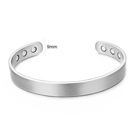 Asienice Simple Brushed Copper Bracelet for Men Silver Arm Cuff Bracelets 99.9% Pure Copper Bracelet Adjustable Open Design Jewelry