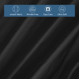 Box Spring Cover Queen Size - Black Jersey Knit & Stretchy Wrap Around 4 Sides of The Box Spring, Alternative for Bed Skirt, Ultra Soft, Wrinkle & Fading Resistant