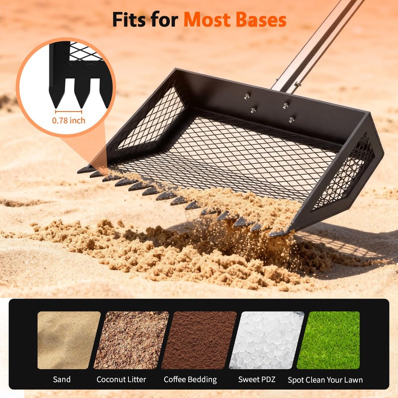 VavoPaw Chicken Poop Scooper,2-in-1 Scoop Shovel&Poop Rake,35-75”Adjustable