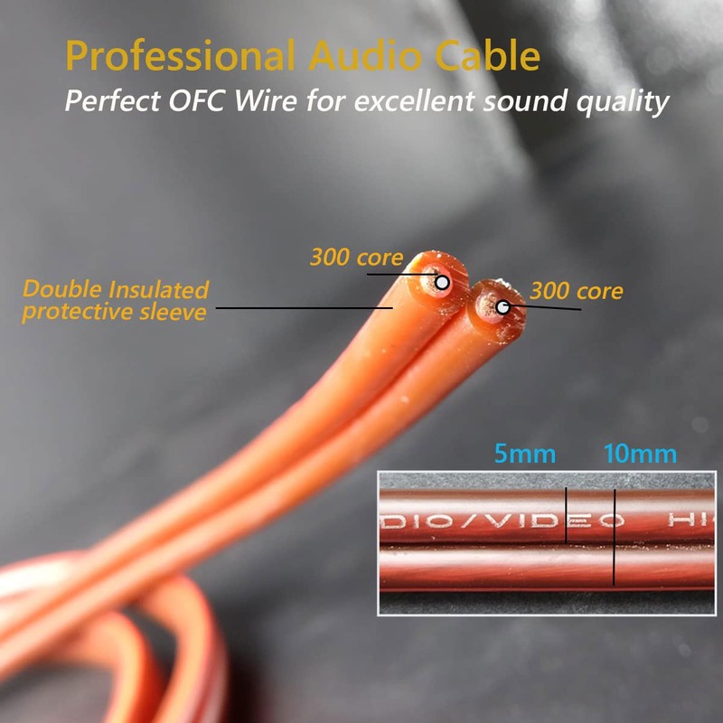 [UCINNOVATE] OFC Oxygen-Free Pure Copper Wire Speaker Cable with Banana