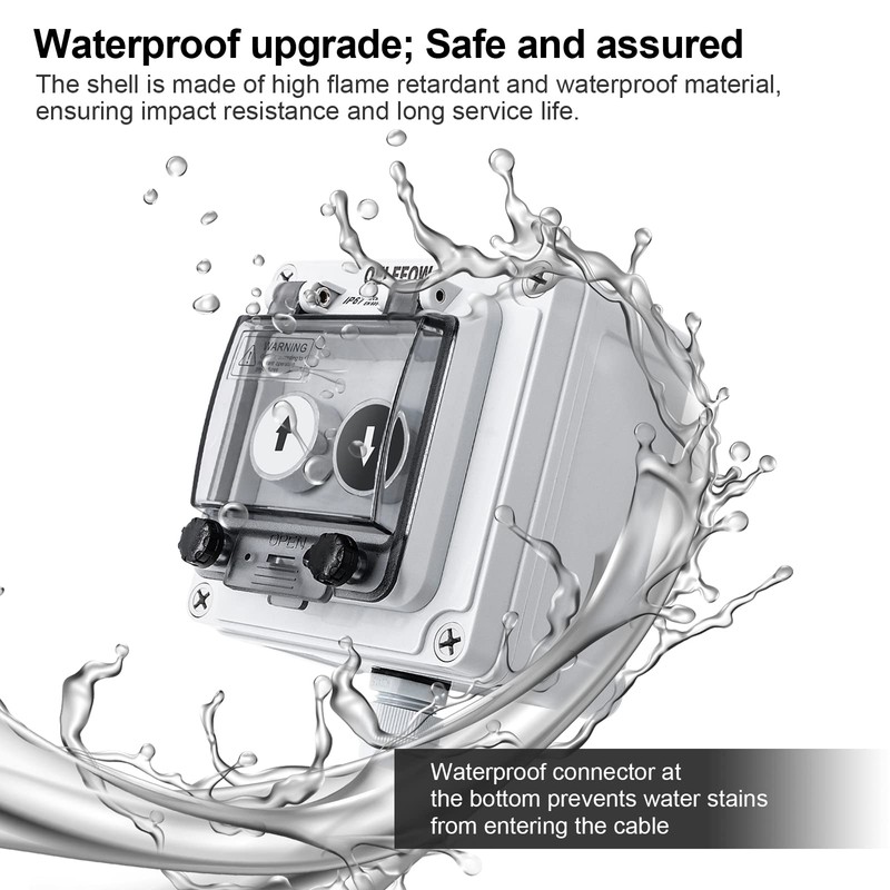 OELFFOW IP67 Button Switch Outdoor Waterproof Box 2 Push Button