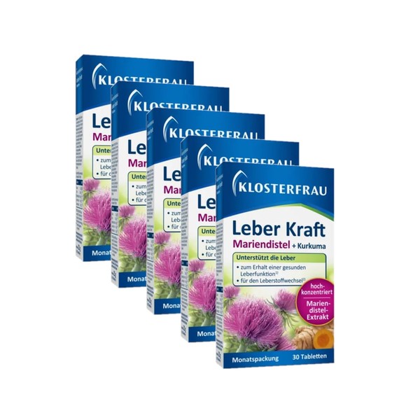 Klosterfrau Liver Power | Supports Liver Health | With Milk Thistle & Turmeric | 5 x 30 Tablets