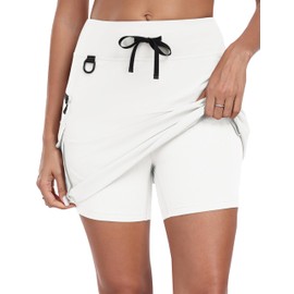 MoFiz Women's Athletic Skorts High Waisted Skirts for Women Golf Dressy Casual Workout Sport Skirt with Liner Black