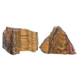 Tiger Eye Raw Crystals Rough Gemstones with Authenticity Card, Velvet Pouch Raw Stones for Tumbling, Cabbing, Polishing, Cutting Natural Healing Crystals for Home Decor, DIY Stones