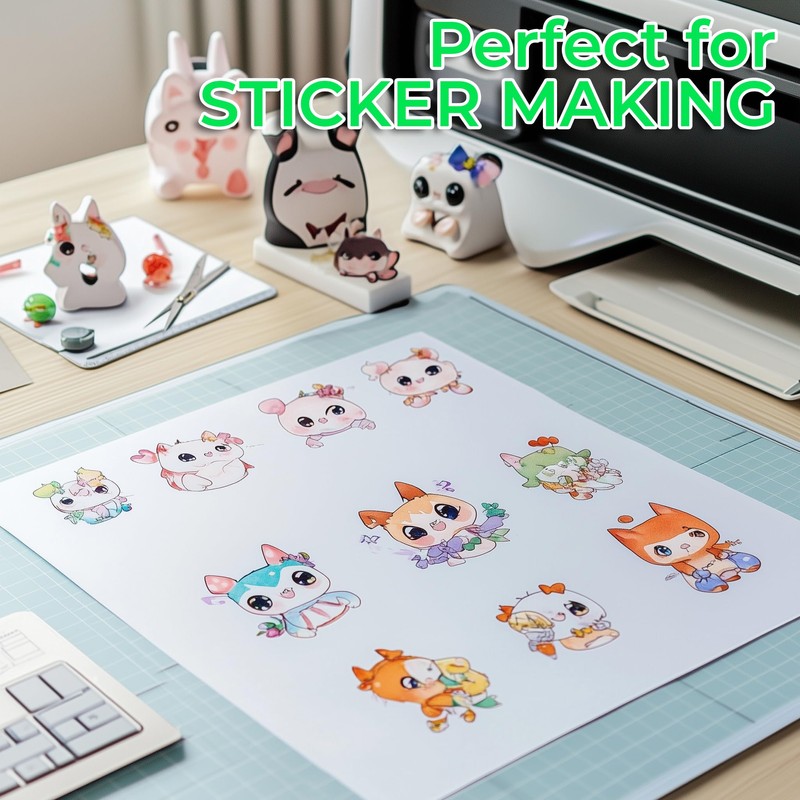 50 Sheets Glossy White Printable Sticker Paper A4 | Inkjet