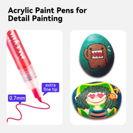 Coogert 36 Color Premium Acrylic Paint Marker Pens for Rocks, Canvas, Wood - Fine Tip Craft Supplies for Painting