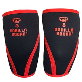 Gorilla Squad Elbow Sleeve, Muscle Training, Elbow Support, Left and Right Set, Weight Training, Weightlifting (S, Red)