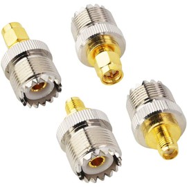 Greluma 2pcs RF Coaxial Adapter SMA Male and Female to UHF Female SO-239