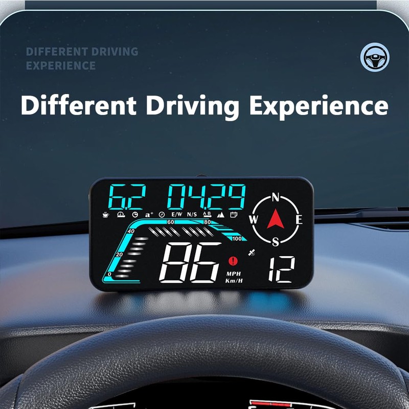 Riloer Car Head Up Display with GPS Chip, Compass and