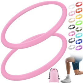 Foilswirl 2 Pcs Silicone Patella Tendon Support Patella Knee Band for Basketball Knee Pain Running Tendon Brace Support Strap (Pink)