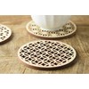 Yamani 47190250 Coaster Brown 3.5 inches (8.8 cm) Traditional Hinoki