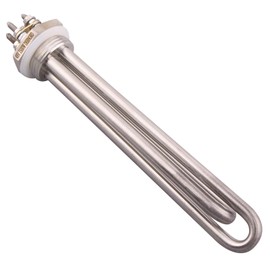 DERNORD 48V 1500W DC Submersible Water Heater Element Stainless Steel Heating Element with 1 Inch BSP Thread Fitting Double U Type