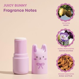 TONYMOLY Pocket Bunny Bar Women Perfume Stick, Fragrance Solid Stick Perfume for Women, Citrus, Bergamont, Rose Scented, Travel Size, Bloom Bunny