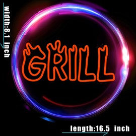 Grill Neon Sign BBQ accessories LED Neon Light Sign for BBQ Decor Perfect for Grill - Themed Decorations