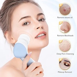 Cepillo de limpieza facial [más reciente 2021] resistente al agua cepillo eléctrico facial con 7 cabezales de repuesto para diferentes aplicaciones, e