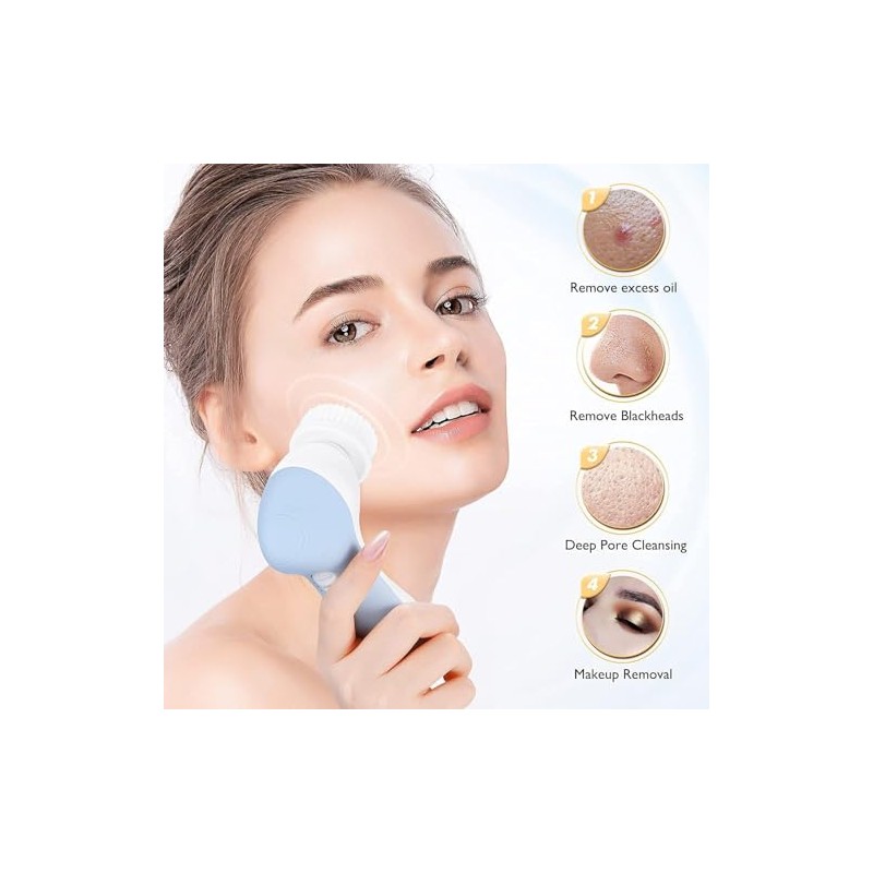 Cepillo de limpieza facial [más reciente 2021] resistente al agua