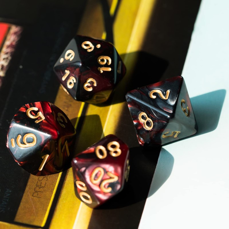 Cusdie 7Pcs/Set DND Dice Set D&D Polyhedral Dice for Dungeons