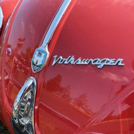 KaferLab Volkswagen Chrome Metal Hood Script Emblem - 15cm VW Bug Bus Ghia Type 1 Type 2