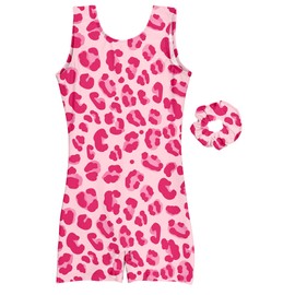 speerise High Stretch Gymnastics Leotards for Girls with Hair Scrunchie, Unitard Kids Short Tank Biketard Dance Costumes Gymnastics Outfit Ballet