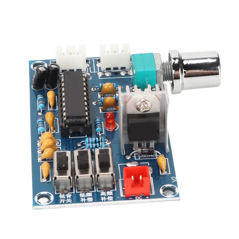 12V Amplifier Board 4 Level Control Digital Stereo Bass Adjustment