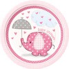 Unique Baby Shower Paper Plates - Pink Umbrellaphants