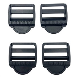 10pcs Plastic Black Ladder Lock Slider Adjustable Buckle SORTUMOLA for 2" Backpack Straps Webbing Parts (50mm) CT476