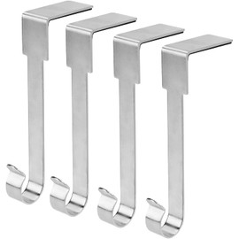 Guojanfon - Paquete de 4 soportes para medias de Navidad, ganchos de metal para colgar medias de Navidad, soportes de medias para manto para decoraciones de Navidad (plata)