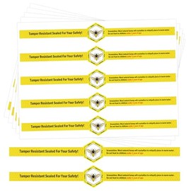 Tamper Proof Pure Honey Package Seal Stickers 9x1 Inches Safe Secure Tamper Evident Freshness Honey Label for Jars Bottle Lid Proof Pure 200pcs (Color1)