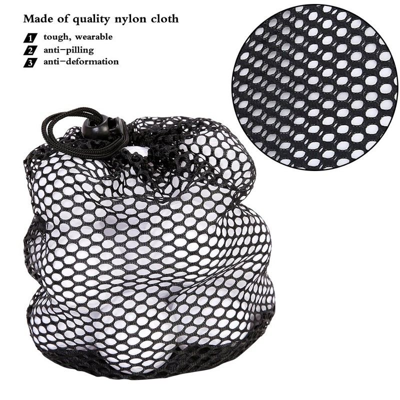 Golf Ball Bag, Golf Ball Mesh Nets Bag with Drawstring