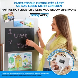 EFFEKTWERK Effektwerk Magnetbandrolle (1 Meter), extra dicke und breite Magnetstreifen mit starker selbstklebender Rckseite, einfach zu schneiden und auf flachen Oberfl?chen zu kleben