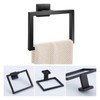 RIKONDA Matte Black Towel Ring Holder - 304 Stainless Steel