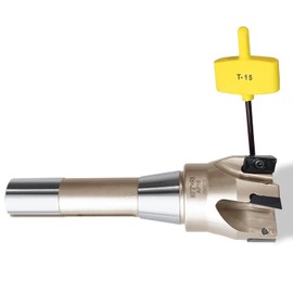 R8 Shank Indexable End Mill 2" Diameter 90 Degree High Speed Milling Cutter with 5 Apkt1604 Carbide Inserts (6-1/8" Overall Length)