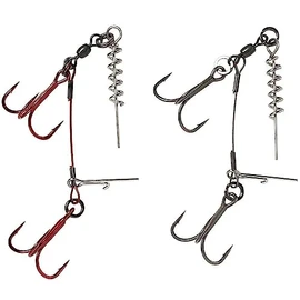 Savage Gear Carbon 49 Corkscrew Stinger 2 Stinger Hook Systems, Length/Size/Load Capacity: Approx. 6 cm/Size 1/23 kg