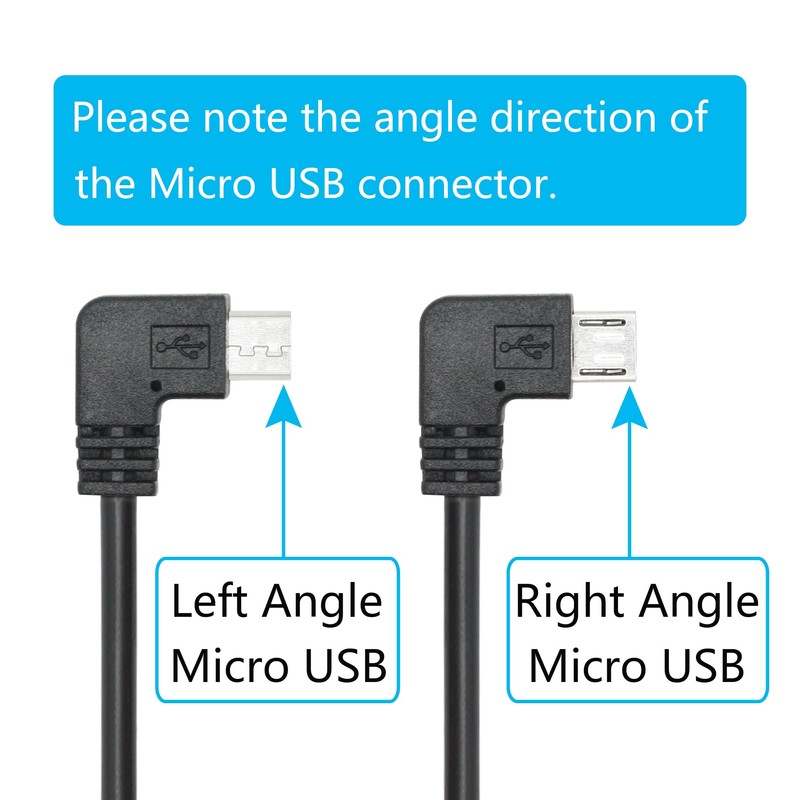 Maixbomr 11FT 90 Degree Micro USB Power Cable, Right Angle