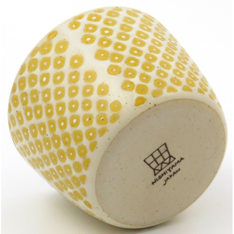 Hasami Ware Nishiyama 24376 Frost Kanoko Cup, Yellow
