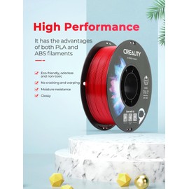 Creality PETG Filament 1.75mm, 3D Printer Filament, Excellent Toughness High Precision, Odorless Non-Toxic Moistureproof, 1kg(2.2lbs) Glossy, 1.75mm Filament for 3D Printer (Red)