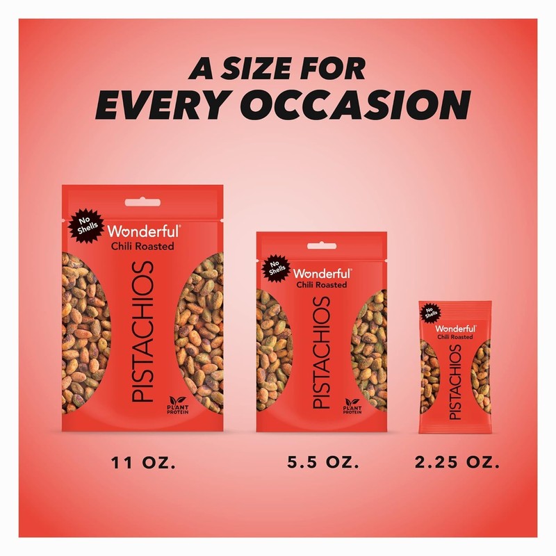 Wonderful Pistachios Sin Cascara Chili Roasted 63g - Paquete de