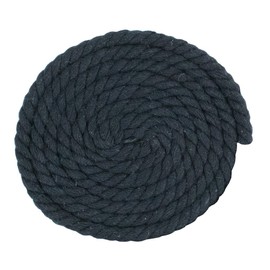 Super Soft 3 Strand Twisted Cotton Rope (Black, 1/4 Inch x 10 Feet)