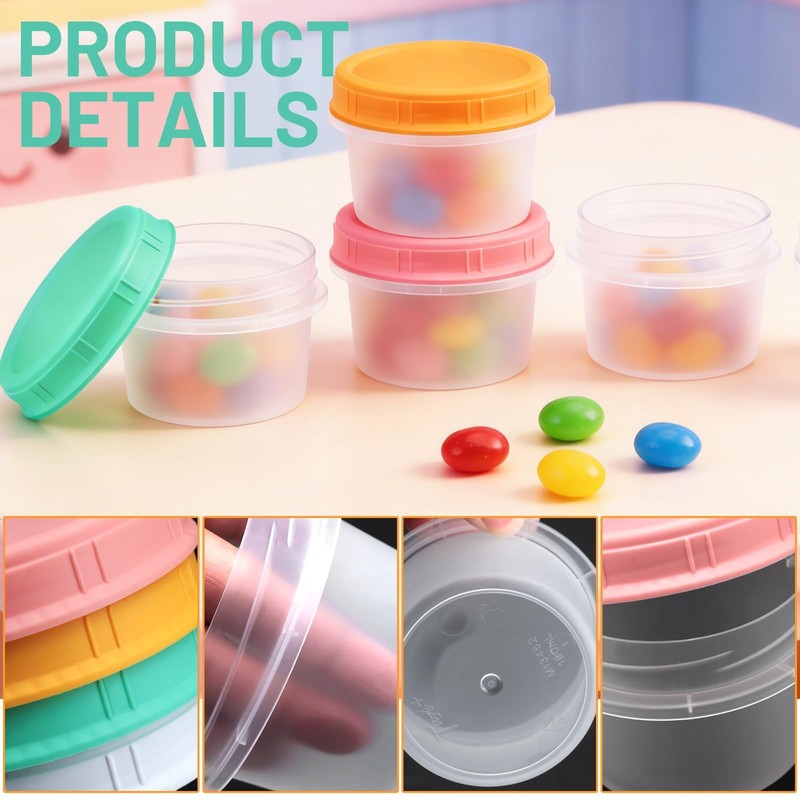 ISUSSER 12 Pack Freezer Containers with Screw On Lids, 6oz