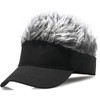 MESU Mens Visor Hat Wig Peaked Baseball Golf Cap with