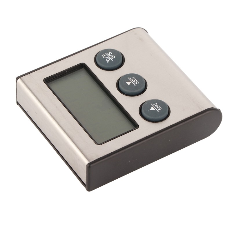 Digital Cooking Thermometer Timer LCD Display ℃/℉ W/Probe for Barbecue