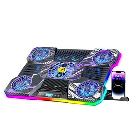 ChillCore Almohadilla de enfriamiento para laptop, ventilador RGB para laptop con 9 ventiladores para portátiles de 15.6 a 19.3 pulgadas, enfriador de