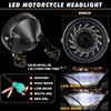 PKEDUO Demon Eye Motorcycle Headlight with Housing Bucket White/Amber DRL