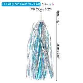 PATIKIL Bike Streamer Set of 2 Colorful Scooter Handles Tassel Grip Pribbon Accessories for Girls and Kids Bicycle Tricycle Handles, Silver/Red White Blue