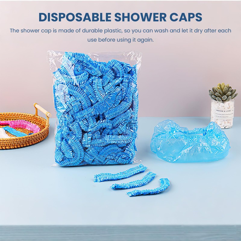 100 Pcs Disposable Shower Caps, Waterproof Shower Cap Essential For