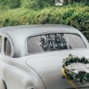 Metallic Silver Just Married Car Window Sticker, Silver Wedding Decorations,