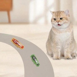 SHXMWINSY Cat Interactive Teaser Toys 2PCS Electric Moving Beetle Mini Electric Robot Beetle Electric Funny Interactive Toy Heal Loneliness for Cat Kitten Replaceable Battery (Green+Orange)